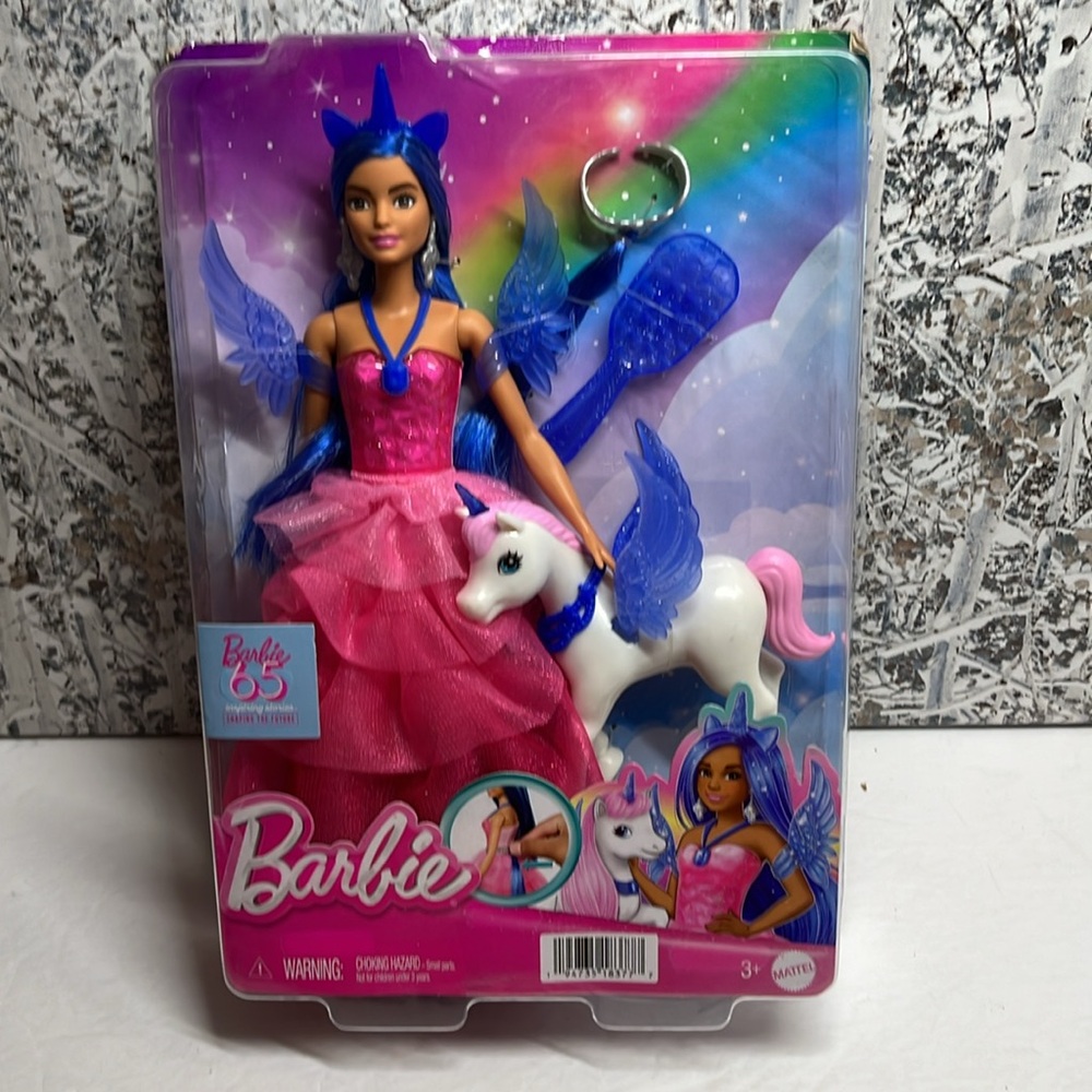 BARBIE UNICORN TOY, 65TH ANNIVERSARY DOLL HRR16 Ages 3+ - Picture 5 of 10